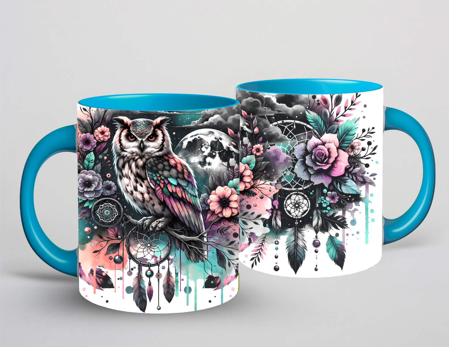 Tasse bleu - hibou