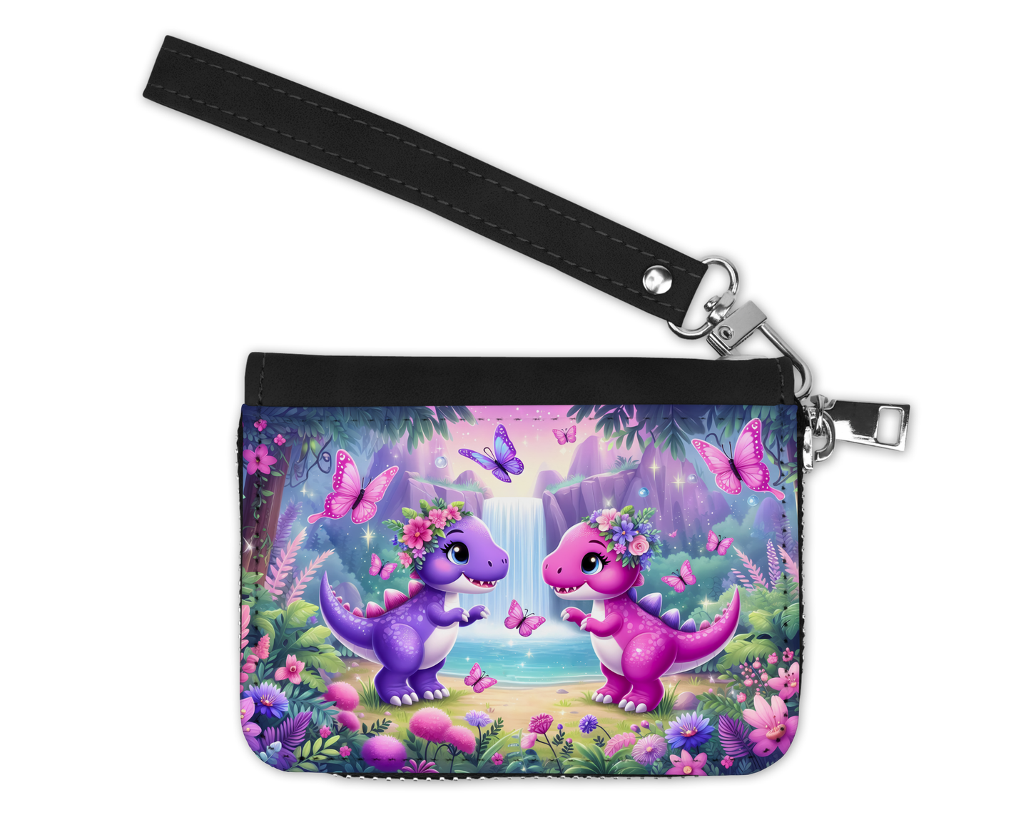 Petit Porte-Monnaie - Dino rose et mauve