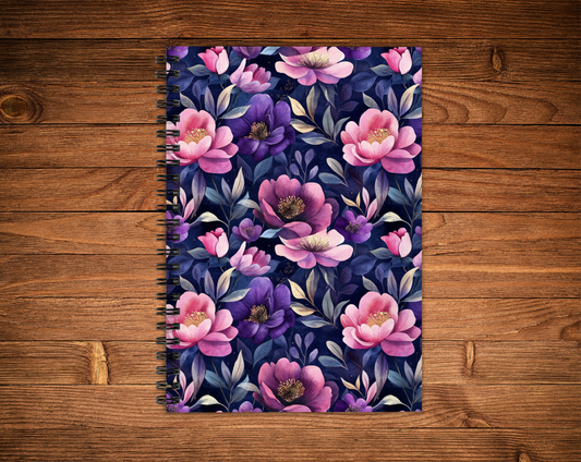Cahier de notes - Fleurs mauves