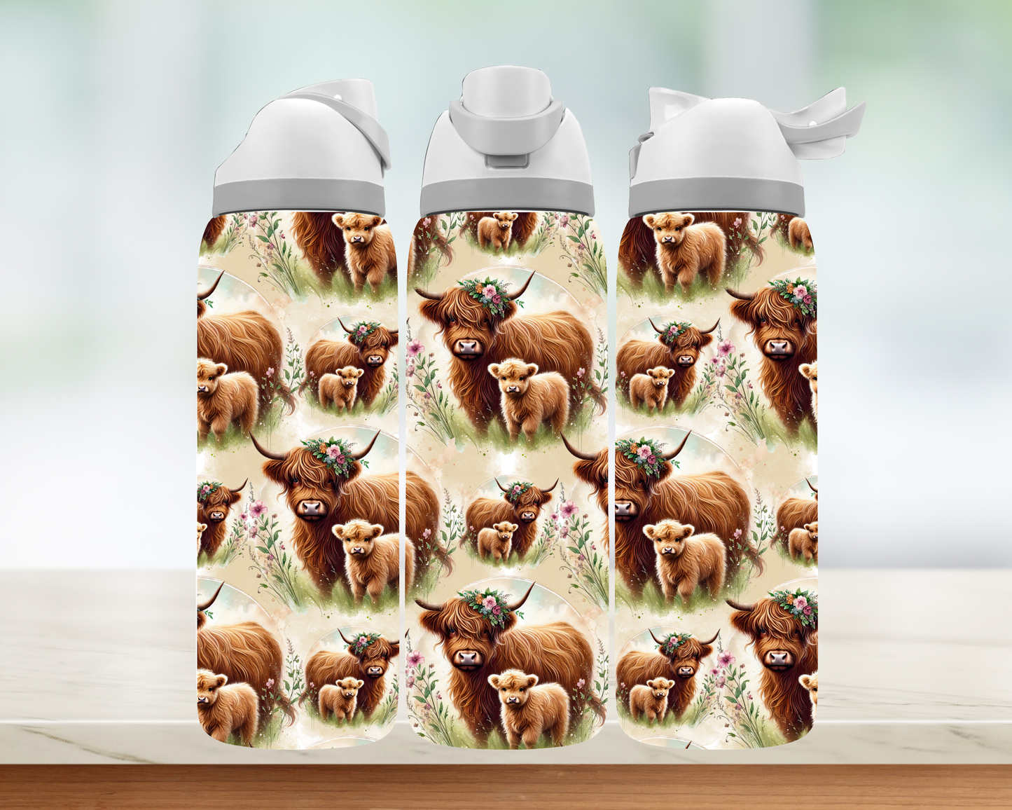 Bouteille style Owala - Vache Highland