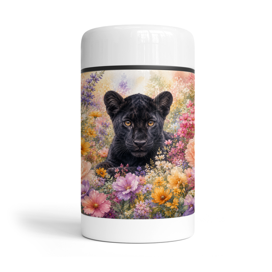 Thermos repas - Panthère et fleurs