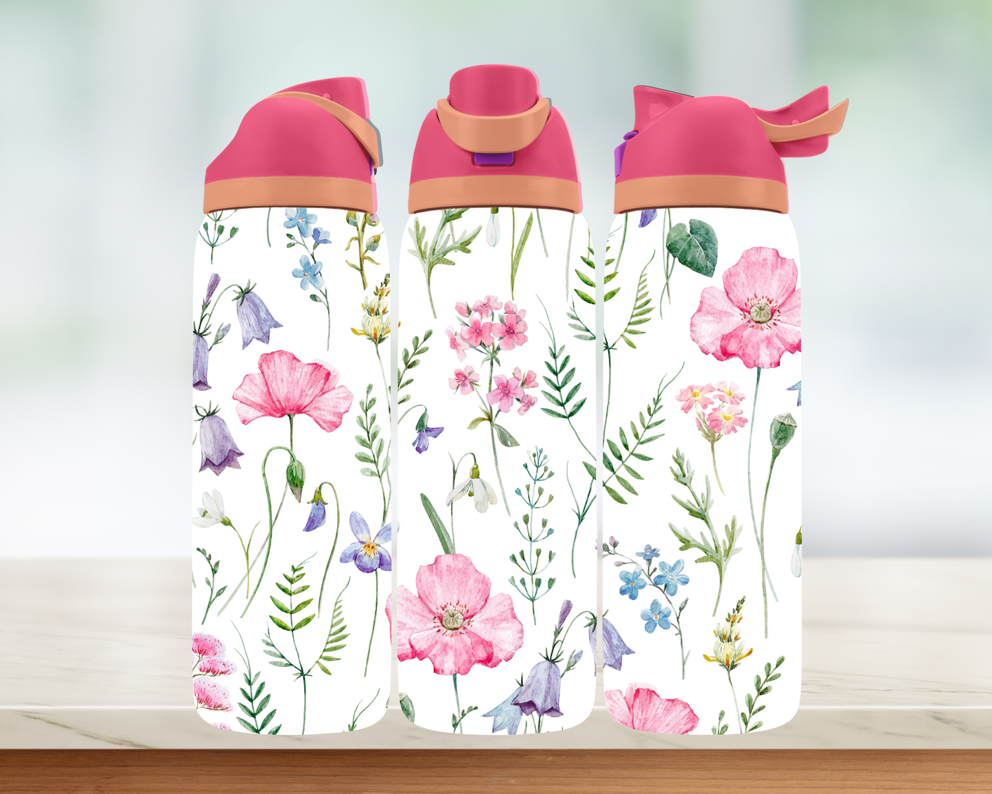 Bouteille style Owala - Jolies Fleurs