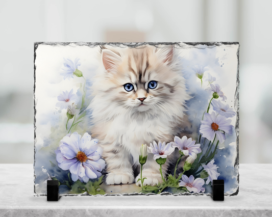 Plaque en ardoise sublimé - Chats mignons