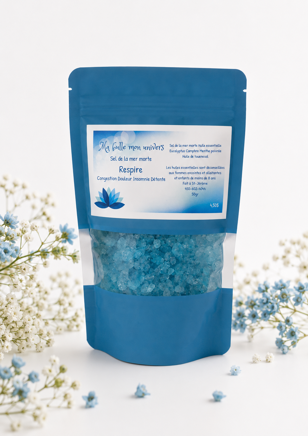Sel de bain avec huiles essentielles