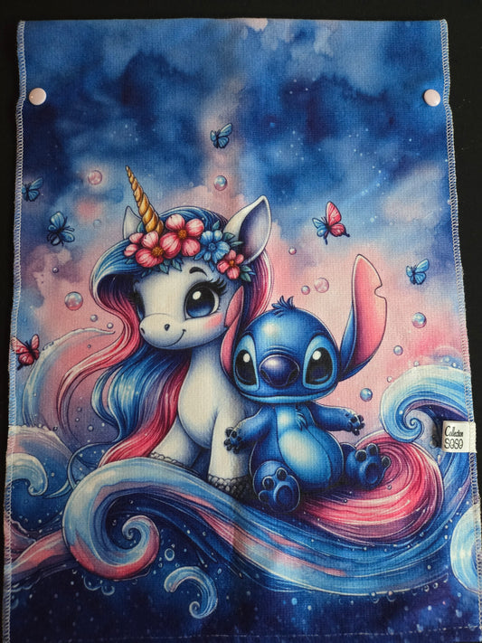 Serviette - Bleu et licorne