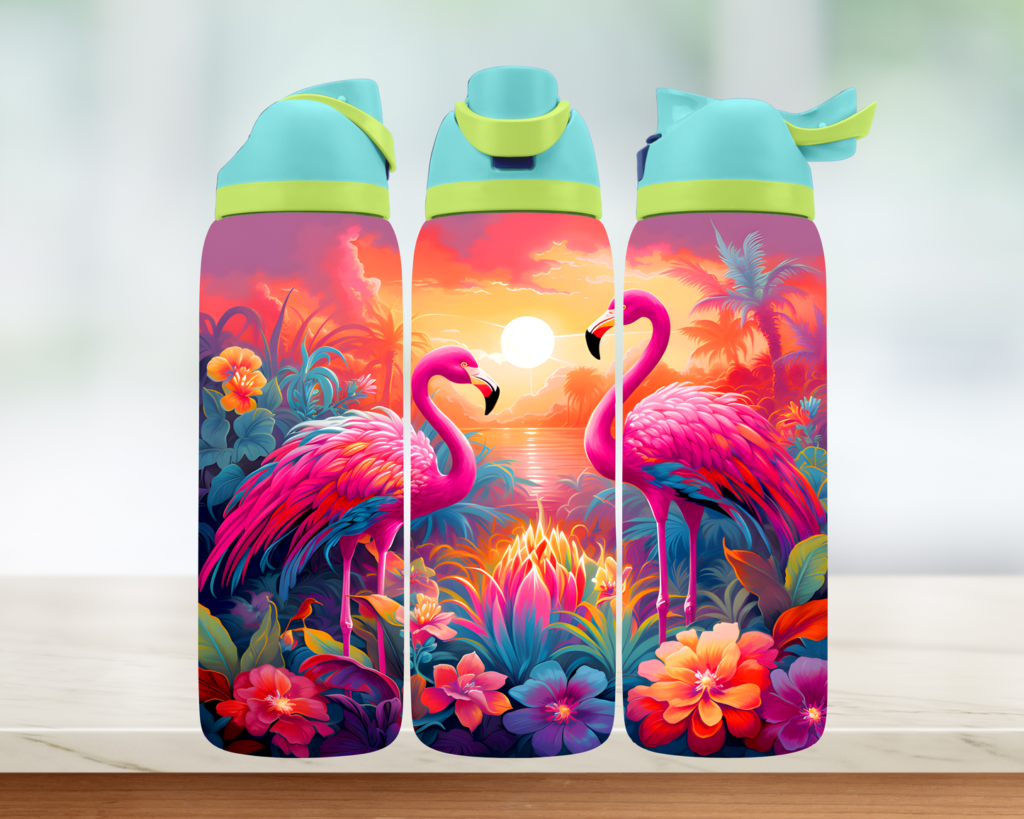Bouteille style Owala - Flamant