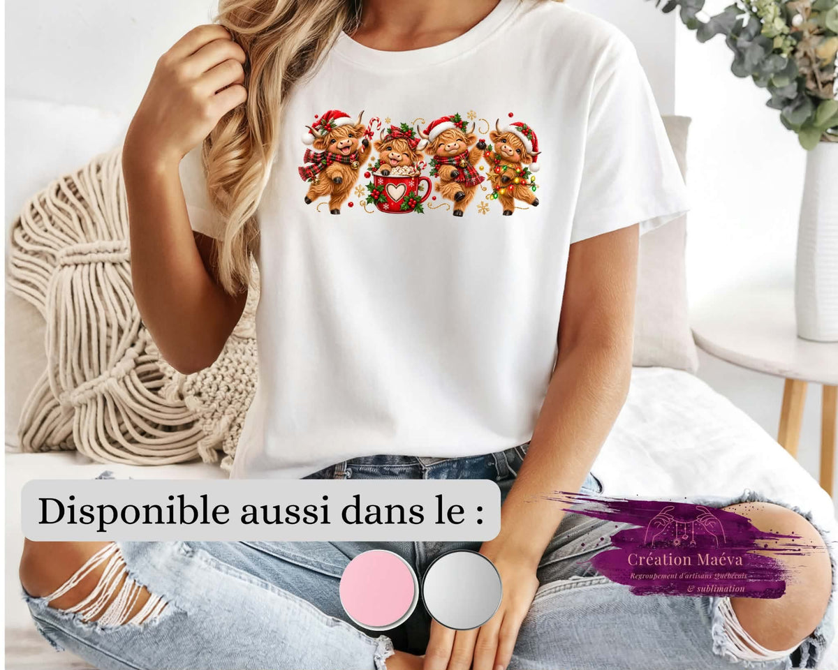 Chandail sublimé - Petites vaches de Noël
