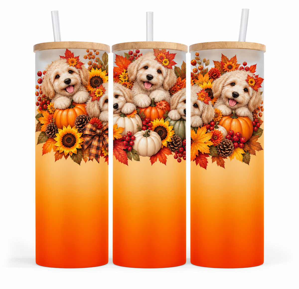Verre givré 25 oz - Chien (Automne)