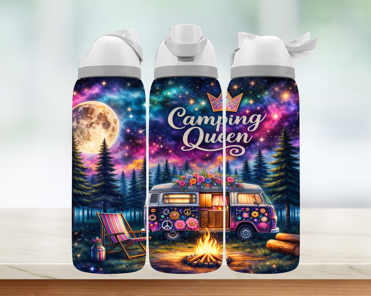 Bouteille style Owala - Camping Queen