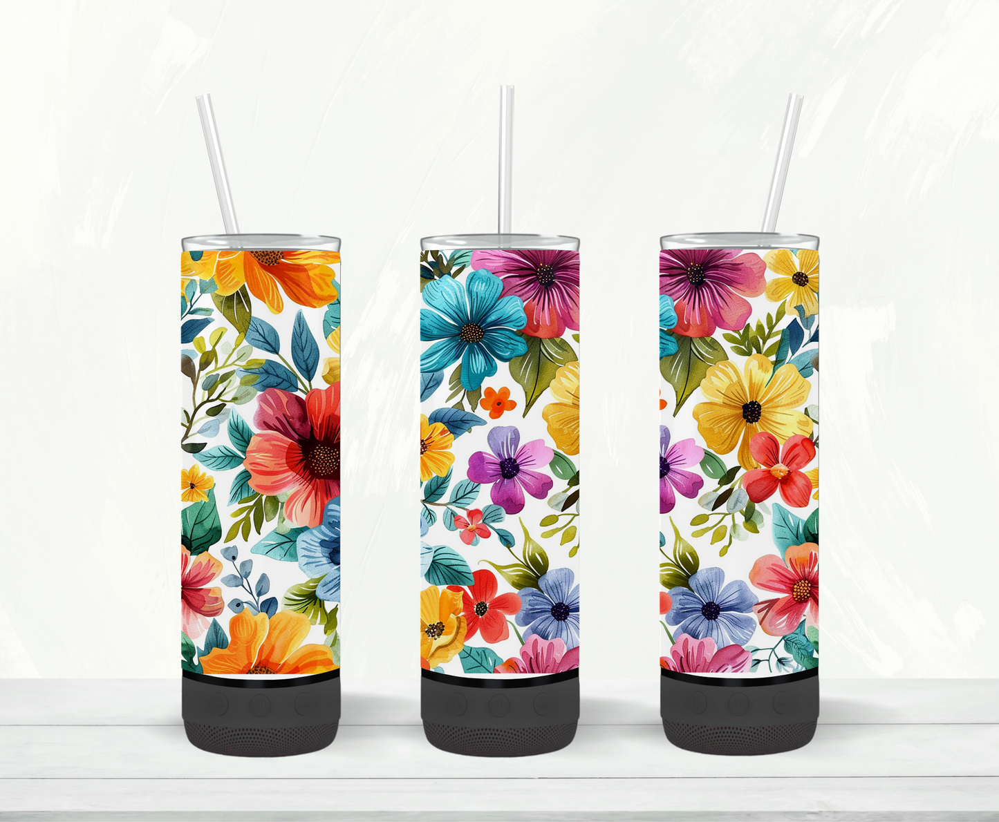 Tumbler Speaker - Fleurs colorés