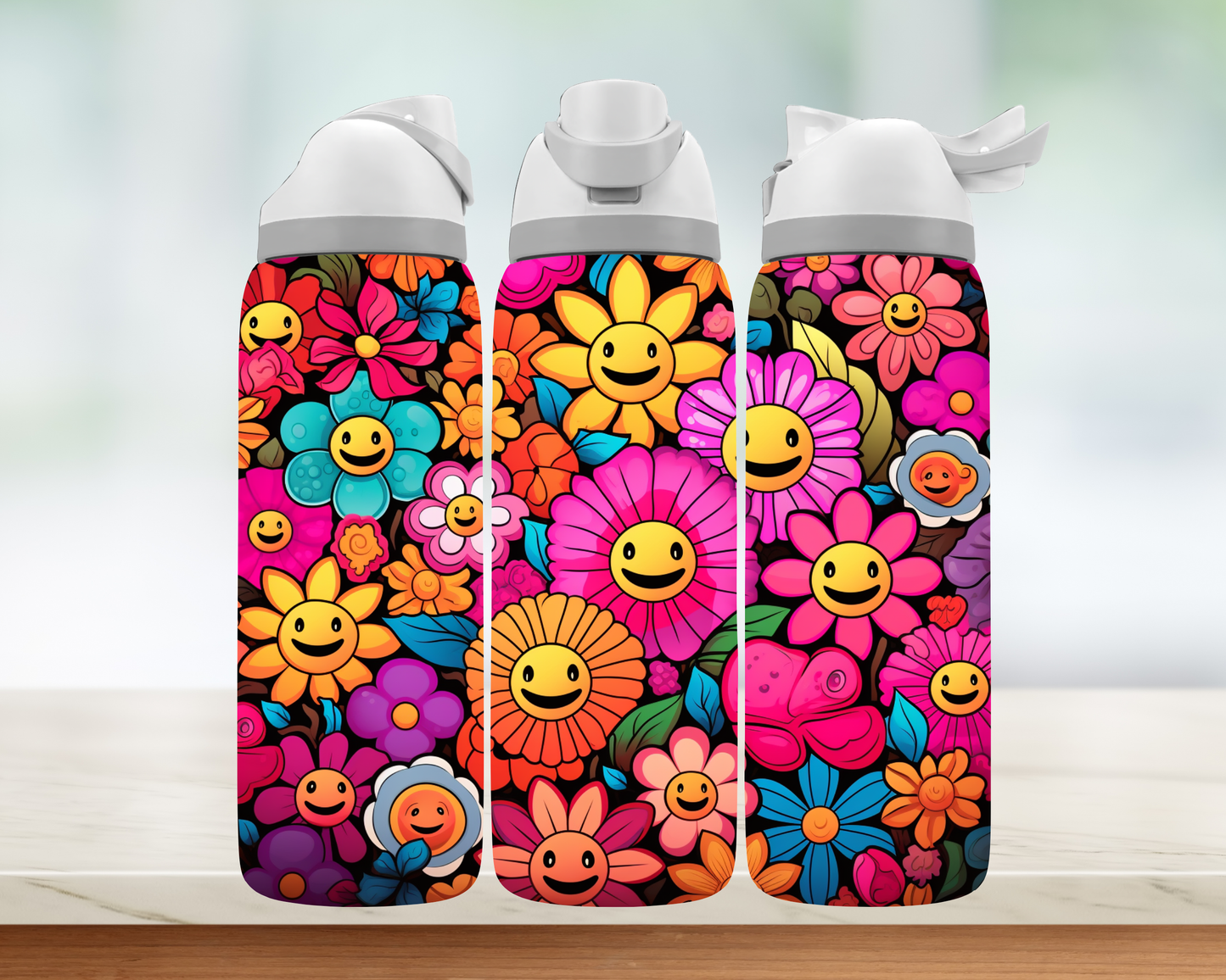 Bouteille style Owala - Fleurs Enfantin
