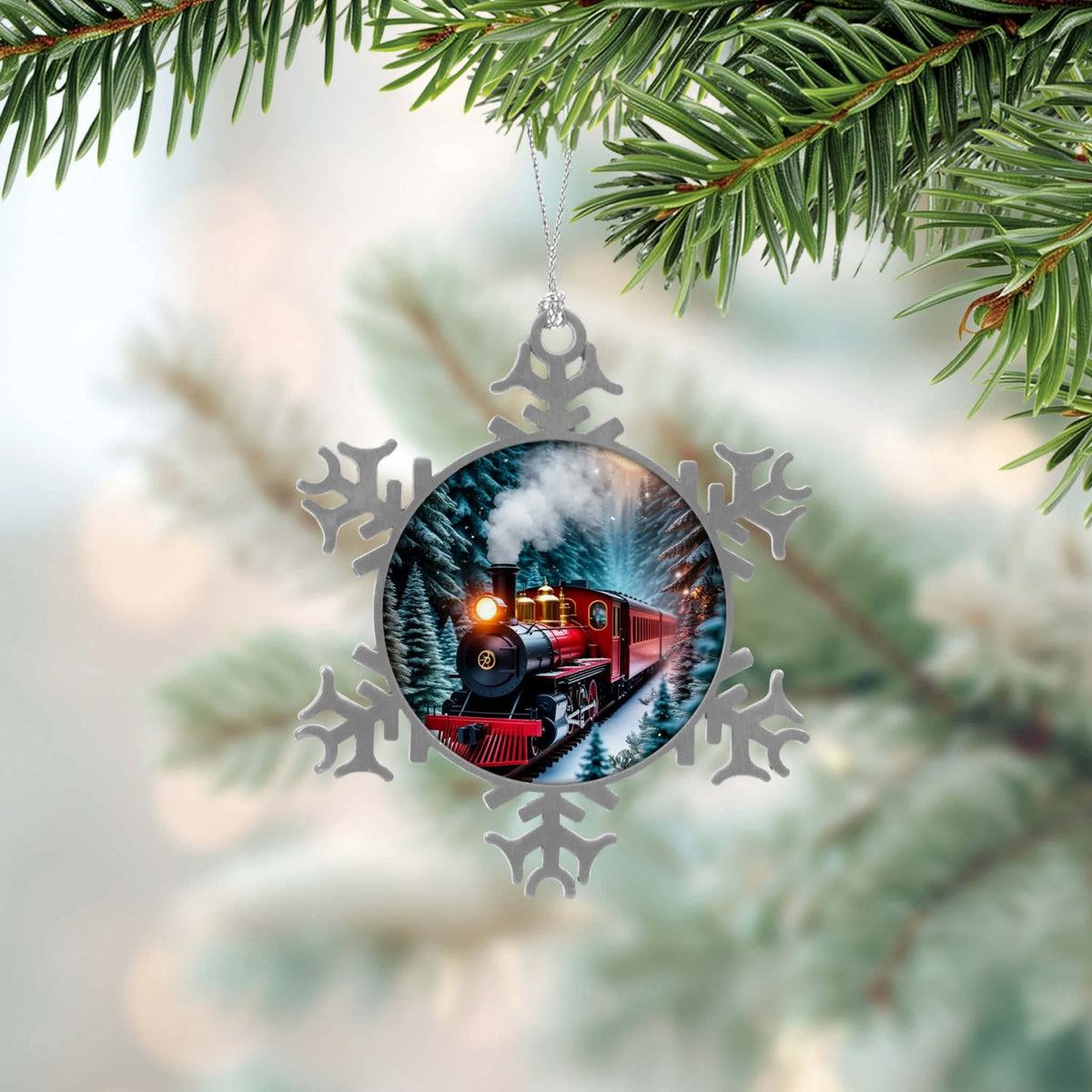 ❄️ Boule de Noël flocon – Train