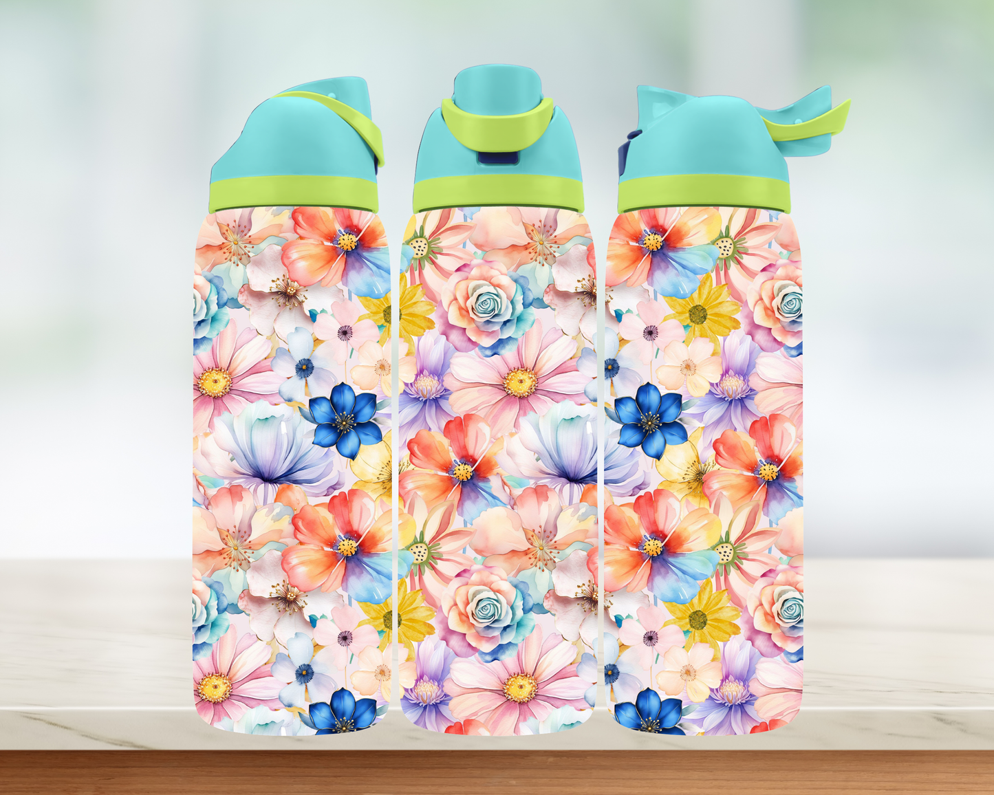 Bouteille style Owala - Fleurs