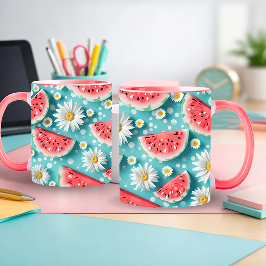 Tasse rose - Melons fleurs