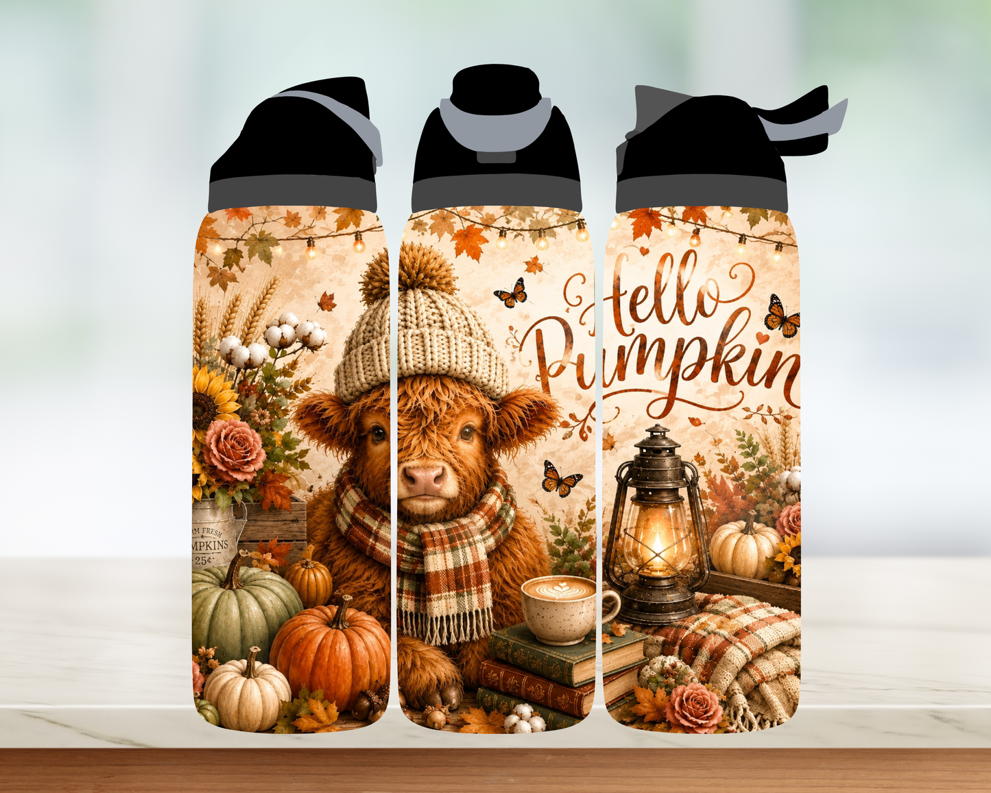 Bouteille Style Owala - Collection d'automne - 24 oz
