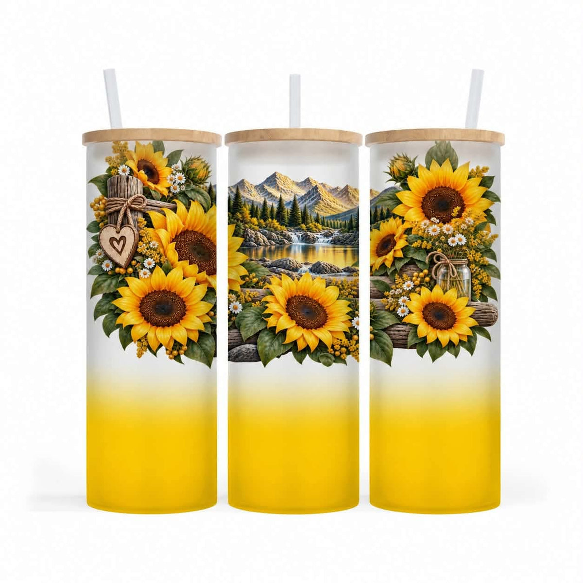 Verre givré 25 oz - Paysage